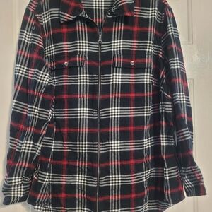 Chaps Black and Red Plaid Women's Utility Jacket